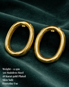 Anti-Tarnish Gold Plated Oval Earrings - 1 Pair