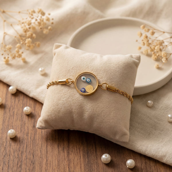 Anti-Tarnish Gold Plated Evil Eye Embedded Luxe Bracelet