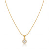 Gold Pear Drop CZ Pendant Chain Anti-Tarnish Necklace