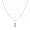 Gold Mini Marquise CZ Drop Pendant Chain Anti-Tarnish Necklace