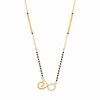 KZ Gold Plated Infinity Heart CZ Mangalsutra for Women Black Bead Chain Infinity Love Pendant FS