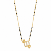 KZ Gold Plated Virgo Script CZ Mangalsutra for Women Black Bead Chain Zodiac Letter Pendant FS
