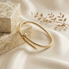 Sleek Nail Design Gold Kada Bangle | Minimalist Luxury Inspired Cuff Bracelet for Women