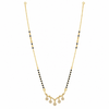 KZ Gold Plated Cascading Floral CZ Mangalsutra for Women Black Bead Chain Multi Drop Dangle Pendant FS