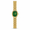 Watches Gold-Tone Oval Green Dial Chain Bracelet Watch for Women