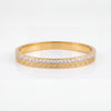Greek Key Maze Slim Baby Kada Bangle | Gold Plated Engraved Vintage Stackable Bracelet for Women