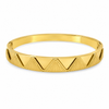 Gold Princess Cut Diamond Panel Oval Kada for Women | Square Stone Cluster Stainless Steel Ladies Bangle | Bold Festive Jewellery