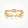 Daisy Floral Cutout Linked Baby Kada Bangle | Gold Plated Five Flower Chain Cuff Bracelet for Women