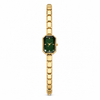 Watches Gold-Tone Rectangular Green Dial Brick Link Bracelet Watch for Women