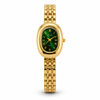 Watches Gold-Tone Round Green Dial Panther Link Bracelet Watch for Women