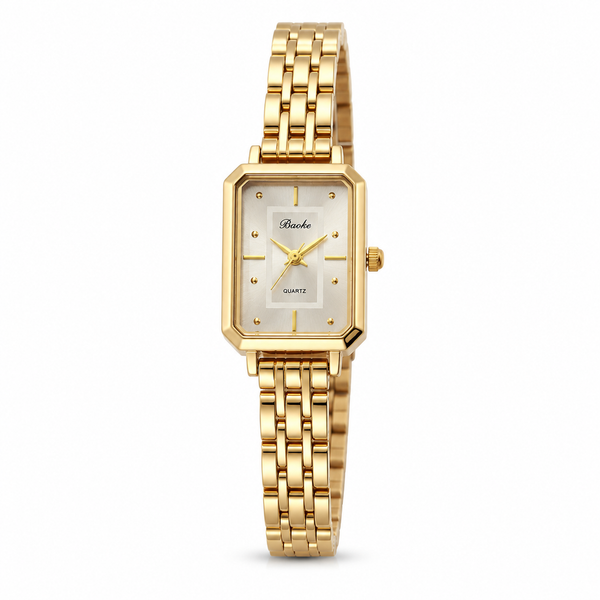 Watches Gold-Tone Rectangular Dial Minimal Chain Bracelet Watch for Women