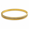 Gold Infinity Diamond Oval Kada for Women | Figure Eight Stone Stainless Steel Ladies Bangle | Symbolic Festive Jewellery