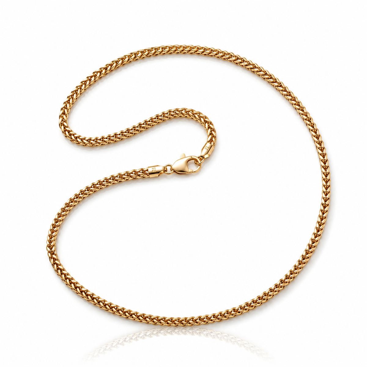 Men's Gold Plated Stainless Steel Classic Rope-Twist Chain