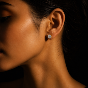 Earrings Emerald Clover, Floral Drop Hoop & Gold Mini Clover Stud Earrings Set of 3 Pairs