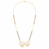 KZ Gold Plated Infinity Flower Heart CZ Mangalsutra for Women Black Bead Chain Enamel Daisy Pendant FS
