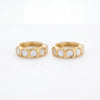 Gold Plated Mother of Pearl Huggie Hoop Earrings