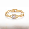 Square CZ Halo Watch Style Baby Kada Bangle | Gold Plated Infinity Link Statement Bracelet for Women