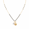 KZ Gold Plated Starfish Shell Mangalsutra for Women Black Bead Chain Ocean Charm Pendant FS