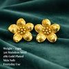 Gold plated flower stud earrings product details - 316 stainless steel, 18K gold plated, skin safe, everyday use - House of Viya