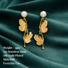 Anti-Tarnish Gold Plated Hanging Half Butterfly Earrings - 1 Pair