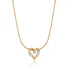 Gold Open Heart Outline Pendant Chain Anti-Tarnish Necklace