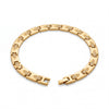 Men's Gold Plated Stainless Steel Slim Arrow-Engraved Flat-Link Bracelet