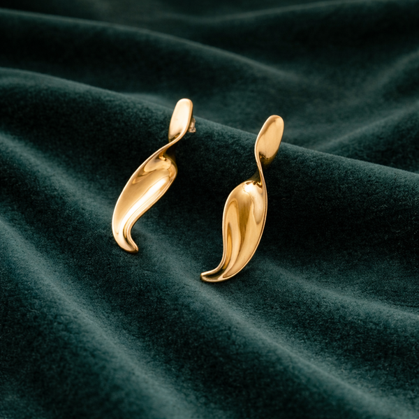 Anti-Tarnish Gold Plated Spiral Earrings - 1 Pair