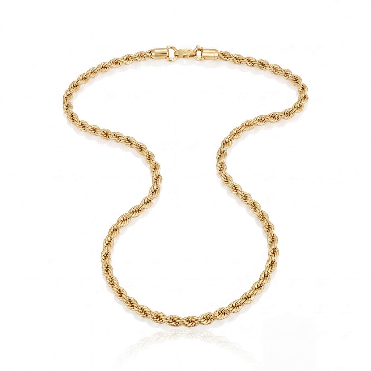 Men's Gold Plated Stainless Steel Wheat (Spiga) Chain