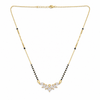 KZ Gold Plated Marquise Cluster CZ Mangalsutra for Women Black Bead Chain Floral Fan Pendant FS