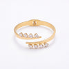 Channel Set Marquise CZ Bypass Baby Kada Bangle | Gold Plated Crossover Statement Cuff for Women