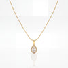 Gold Teardrop Solitaire CZ Pendant Chain Anti-Tarnish Necklace