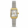Watches Two-Tone Rectangular Dial Roman Numeral Mesh Bracelet Watch for Women