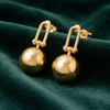 Anti-Tarnish Gold Plated Hanging Ball Earrings - 1 Pair