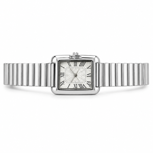 Watches Silver-Tone Square Dial Roman Numeral Bracelet Watch for Women