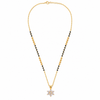 KZ Gold Plated Star Cluster CZ Mangalsutra for Women Black Bead Chain 6 Point Star Pendant FS