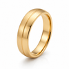 Men's Gold Plated Stainless Steel High-Dome Half-Round Plain Band Ring