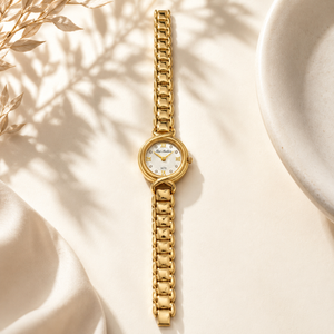 Watches Gold-Tone Round Dial Minimal Bracelet Watch for Women