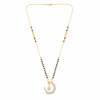 KZ Gold Plated Moon Crescent CZ Mangalsutra for Women Black Bead Chain Celestial Pendant FS