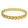 Gold Scattered Brilliant Diamond Oval Kada for Women | Prong Set Scattered Stone Stainless Steel Ladies Bangle | Contemporary Design Jewellery