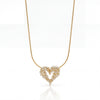 Gold Pave CZ Heart Pendant Chain Anti-Tarnish Love Necklace