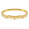 Real Oval Marquise White Stone Gold Oval Kada for Women | Bezel Set Crystal Stainless Steel Ladies Bangle | Classic White Stone Jewellery