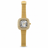 Watches Gold-Tone Square Dial Crystal Studded Bezel Bracelet Watch for Women