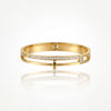 Pave CZ Eternity Hinged Baby Kada Bangle | Gold Plated Slim Stackable Cuff Bracelet for Women