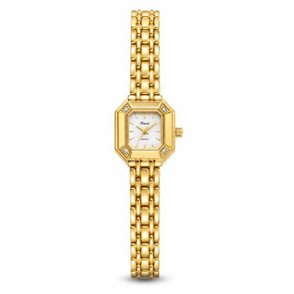 Watches Gold-Tone Square Dial Crystal Accent Panther Bracelet Watch for Women