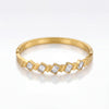 Diagonal Baguette CZ Slim Baby Kada Bangle | Gold Plated Stackable Statement Bracelet for Women