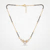 KZ Gold Plated Floral Wing CZ Mangalsutra for Women Black Bead Chain Marquise Leaf Pendant FS