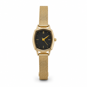 Watches Gold-Tone Octagonal Black Dial Multi Strand Bracelet Watch for Women
