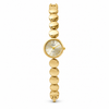 Watches Gold-Tone Round Dial Beaded Bracelet Watch for Women