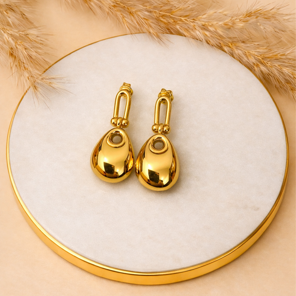 Anti-Tarnish Gold Plated Hanging Bags Earrings - 1 Pair