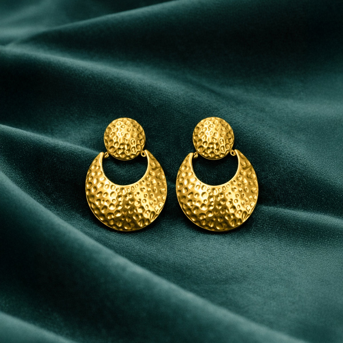 Anti-Tarnish Gold Plated Hanging Absolute Abstract Earrings - 1 Pair